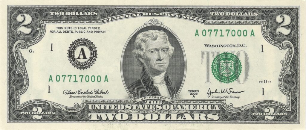 The United States two-dollar bill ($2) is a current denomination of United States currency. A portrait of Thomas Jefferson, the third president of the United States